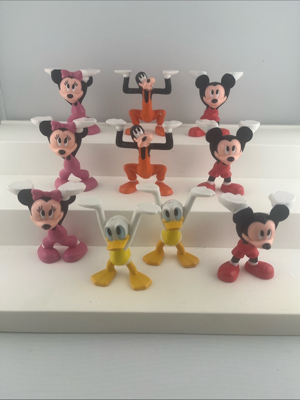 Disney Mickey Minnie Mouse Goofy Donald Duck Figure Toy PVC 2” Tall Cake Topper